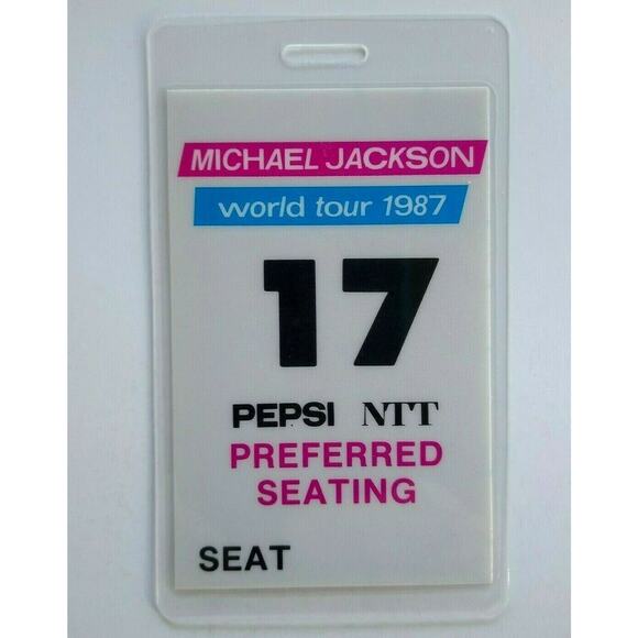 Michael Jackson Preferred Seat #17 Backstage Pass Original Bad 1987 Concert Tour - Picture 1 of 4